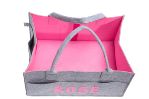 Diaper Caddy (Gray/Pink)