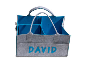 Diaper Caddy (Gray/Blue)