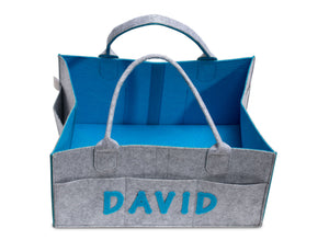 Diaper Caddy (Gray/Blue)